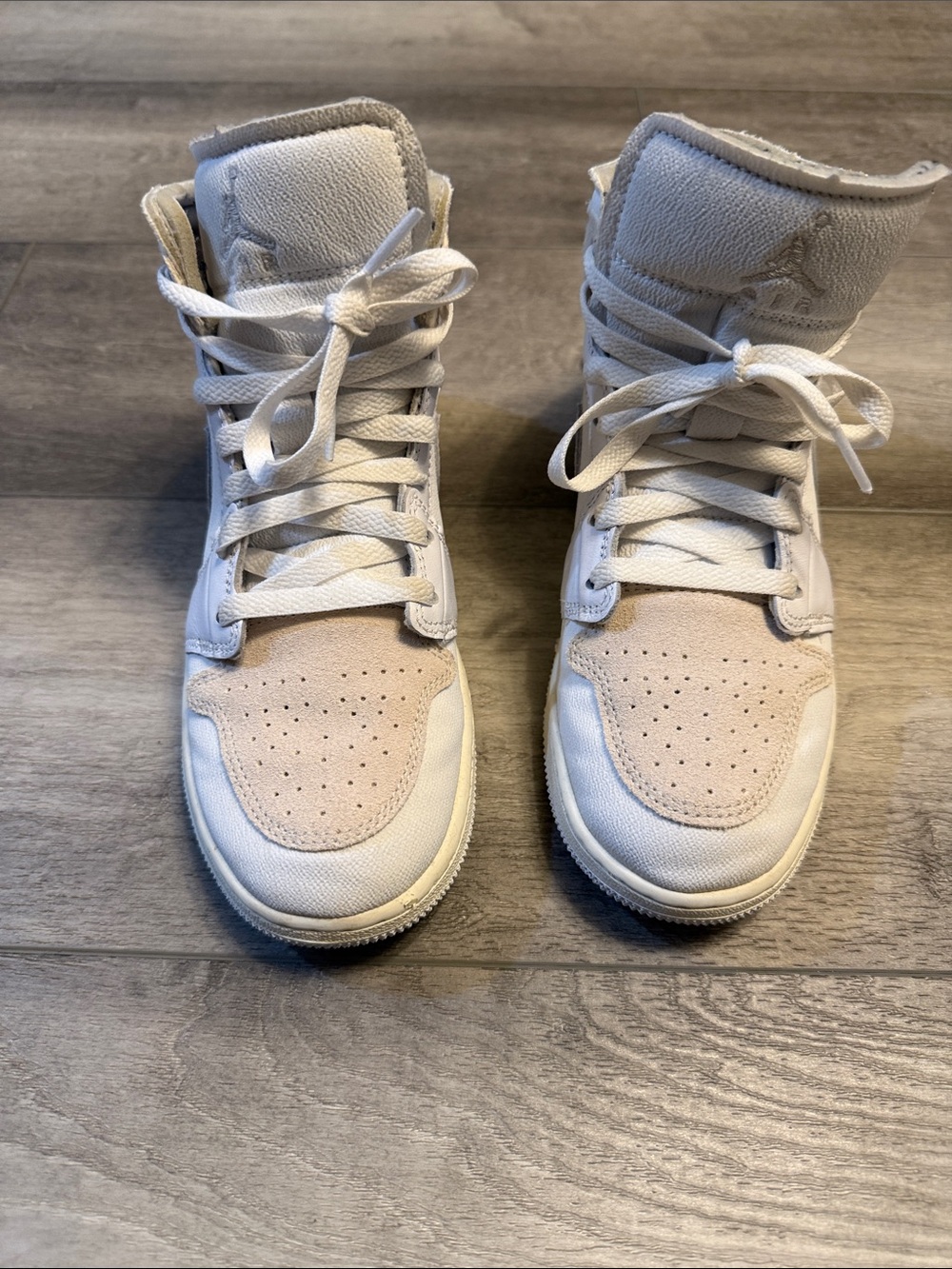 Jordan Kids High-Top Sneakers White and Light Beige